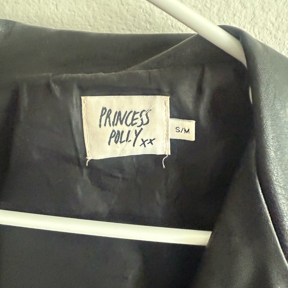 Princess Polly Black Faux Leather Oversized Moto Jacket - Picture 6 of 7